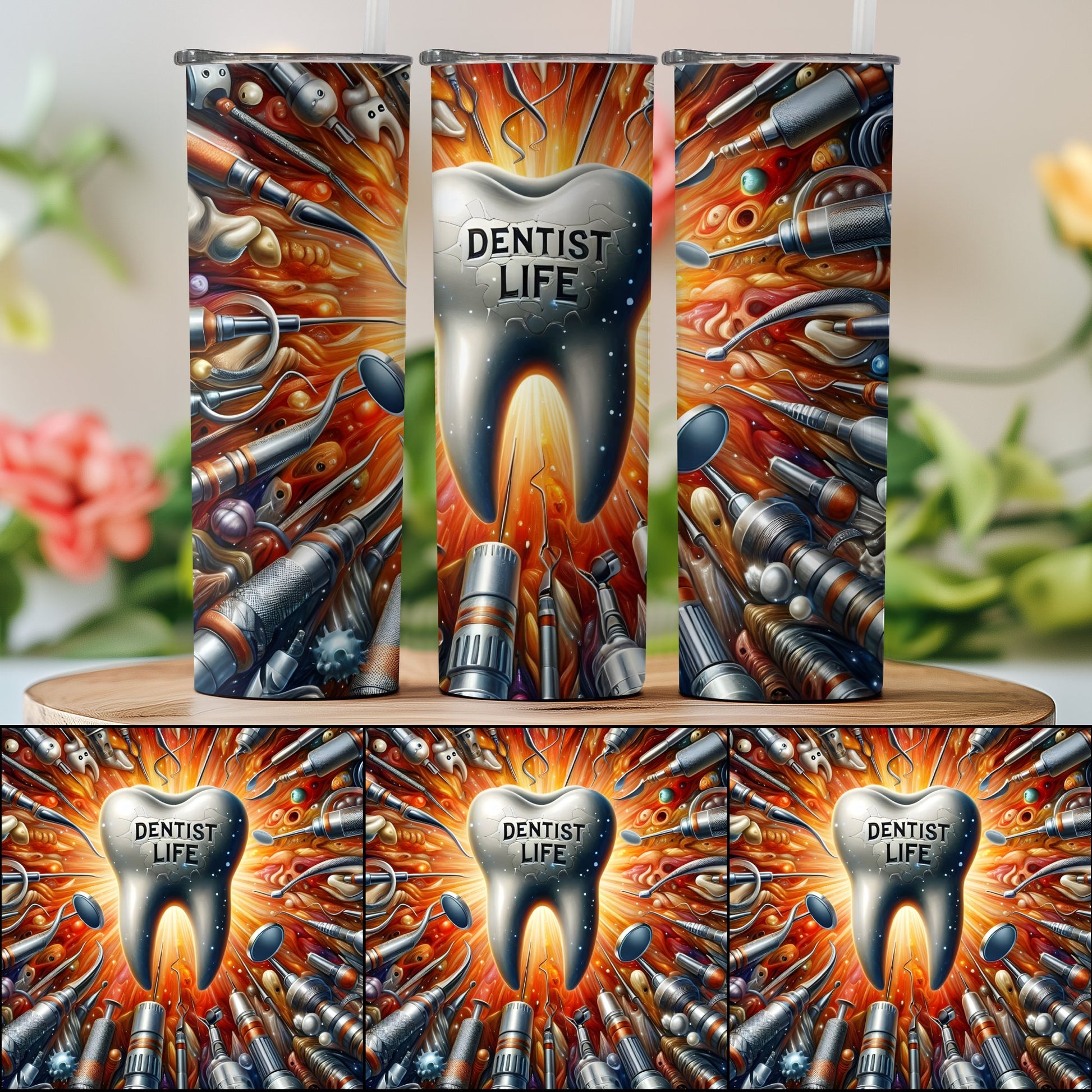 Vibrant Dentist Life Themed Tumbler Drinkware product
