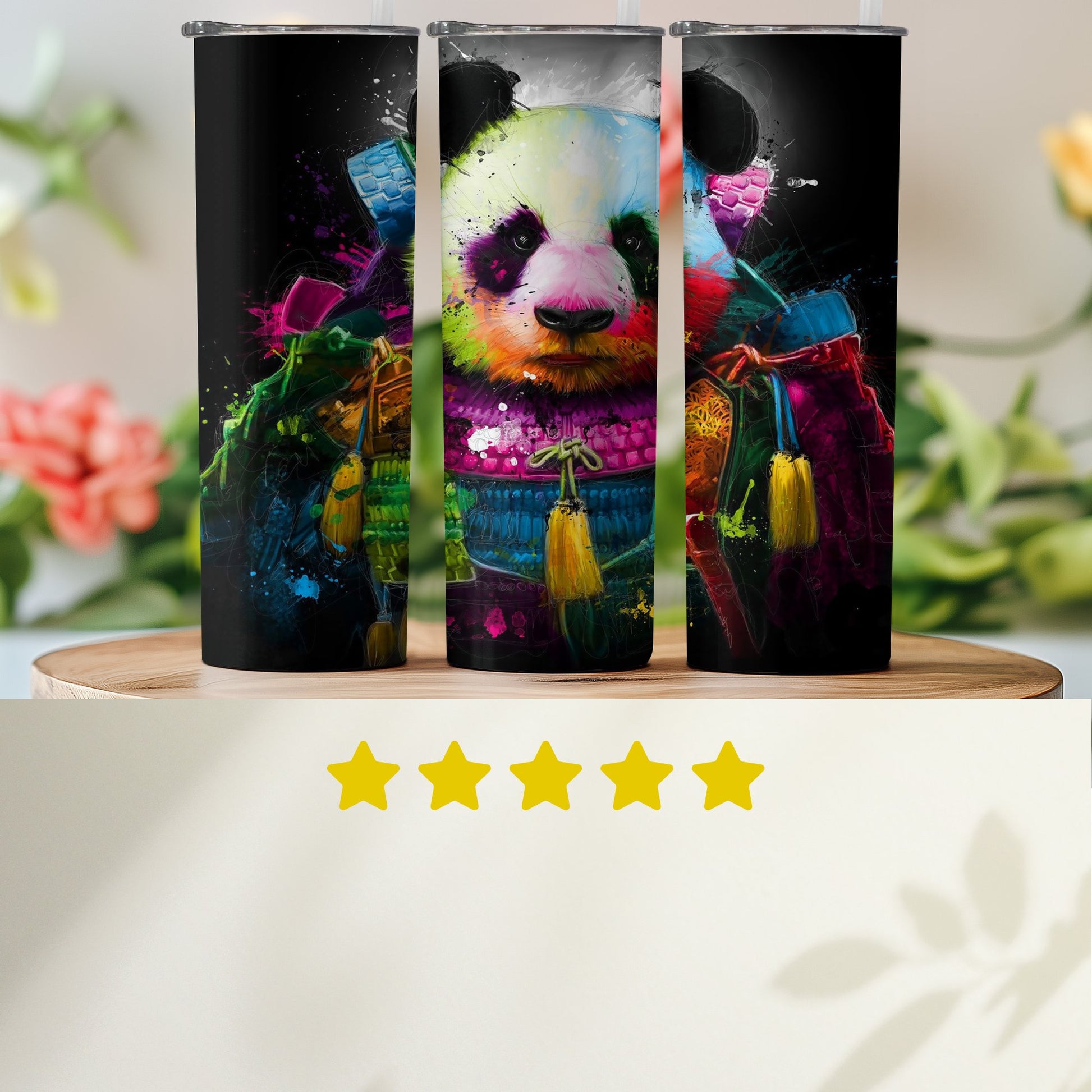 Colorful Panda Artwork Tumbler Insulated Drinkware product type
