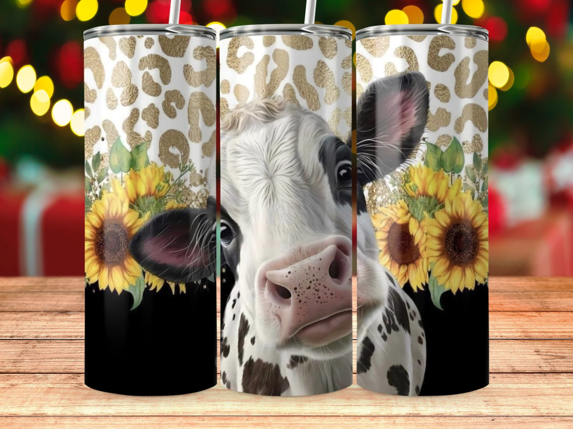 Leopard Sunflower Cow Print Stainless Steel Tumbler product