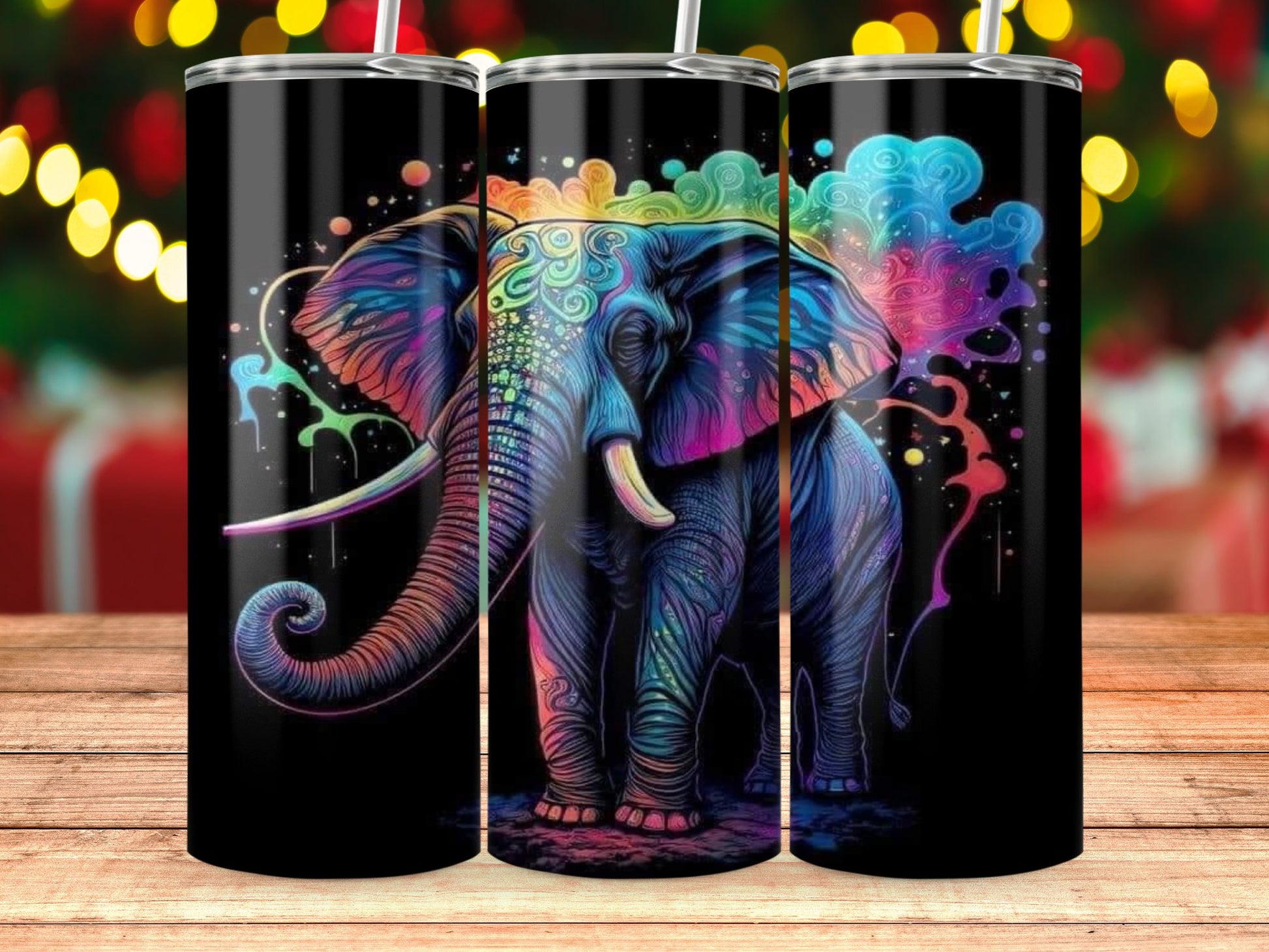Colorful Elephant Art Design Insulated Tumbler product