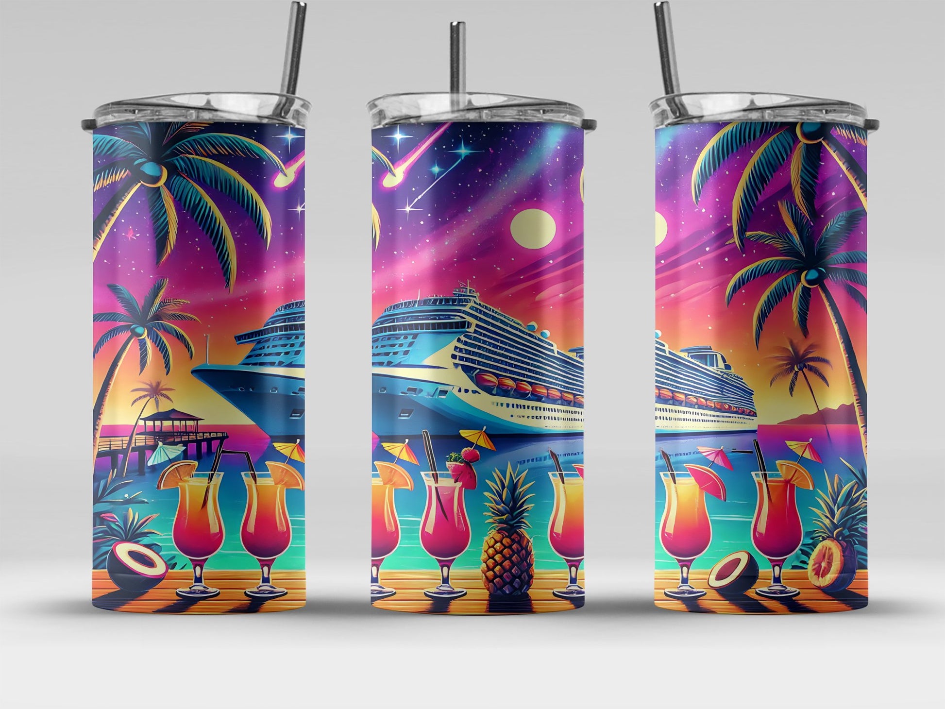 Tropical Cruise Vacation Theme Tumbler Drinkware product type
