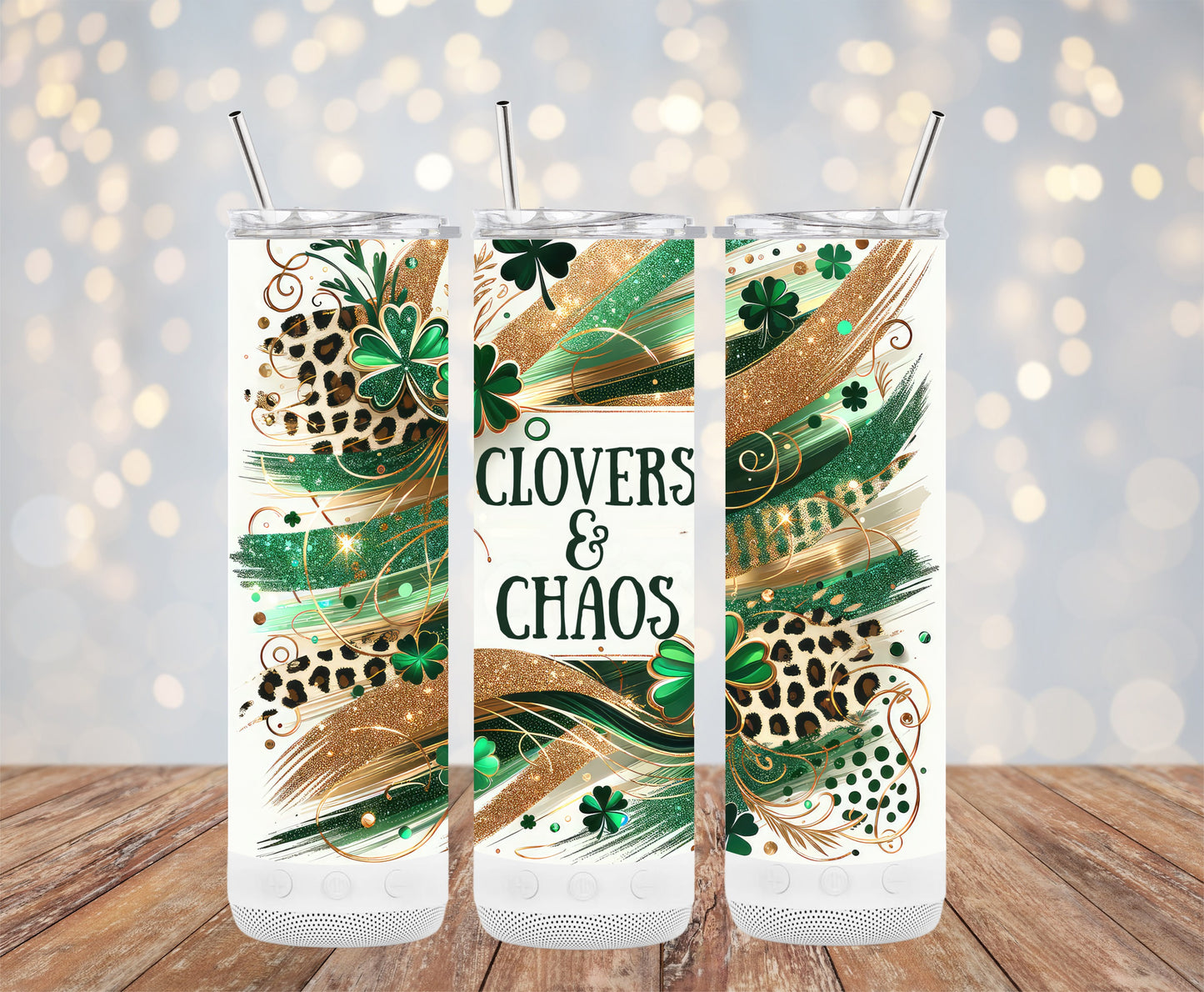 Clovers and Chaos Unique Design Tumbler Cup 20oz