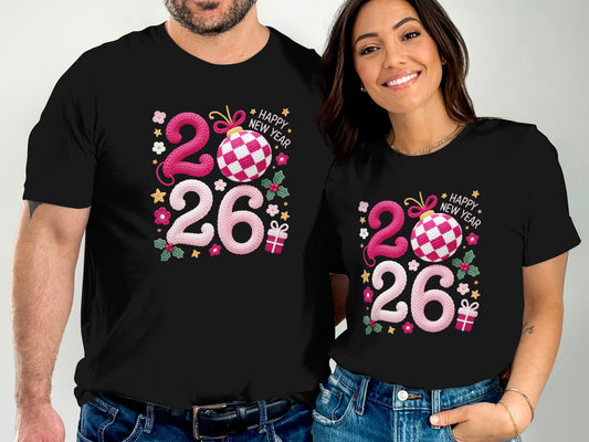 Happy New Year 2026 Matching T-Shirts for Couples