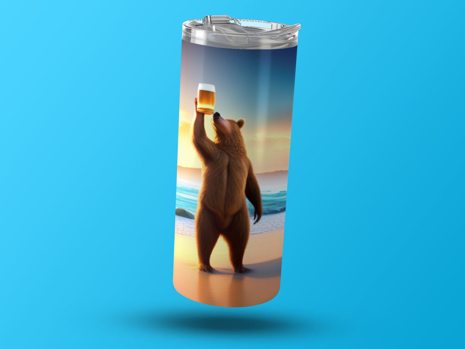 Cheers Bear Standing On Beach Tumbler product