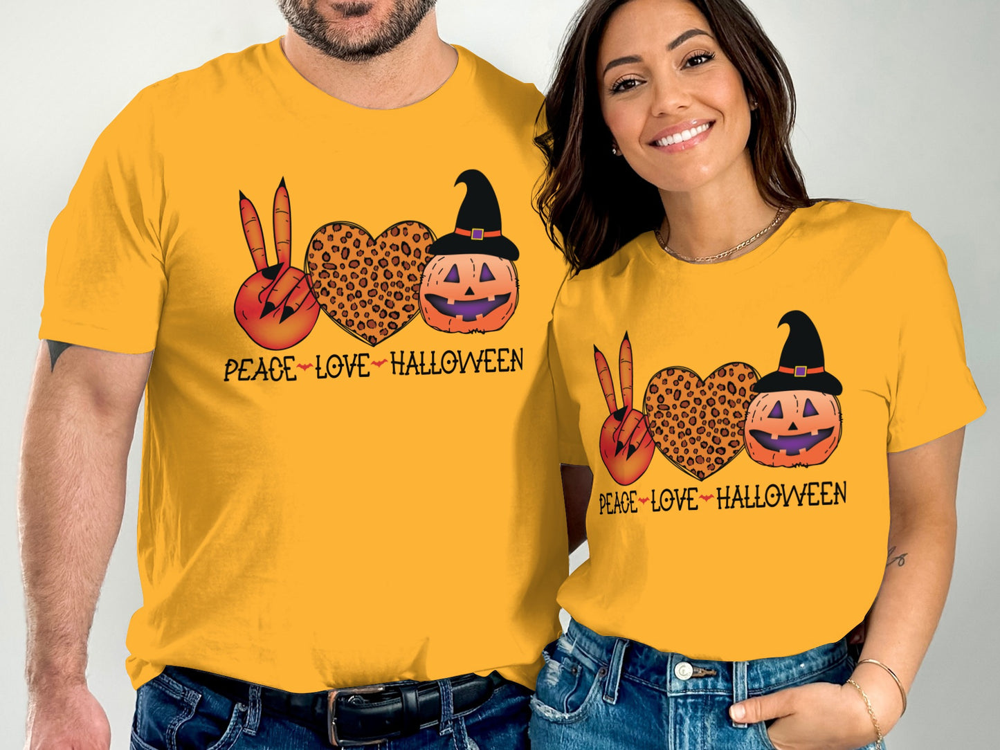 Peace Love Halloween Graphic Shirt product