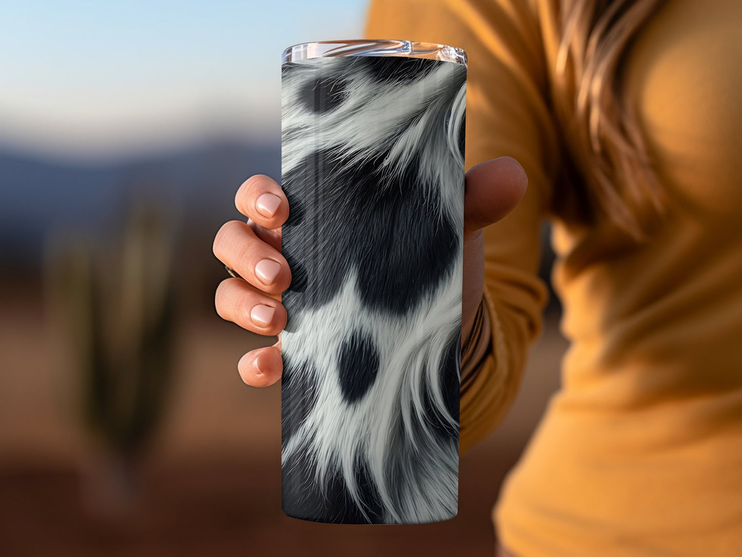 Elegant Black and White Fur Pattern Tumbler product