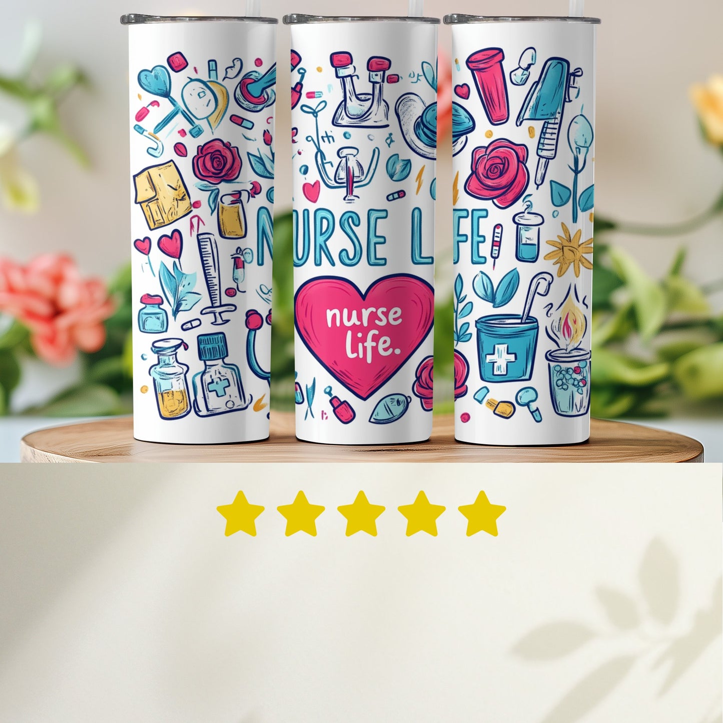 Nurse Life Colorful Detailed Design Tumbler product