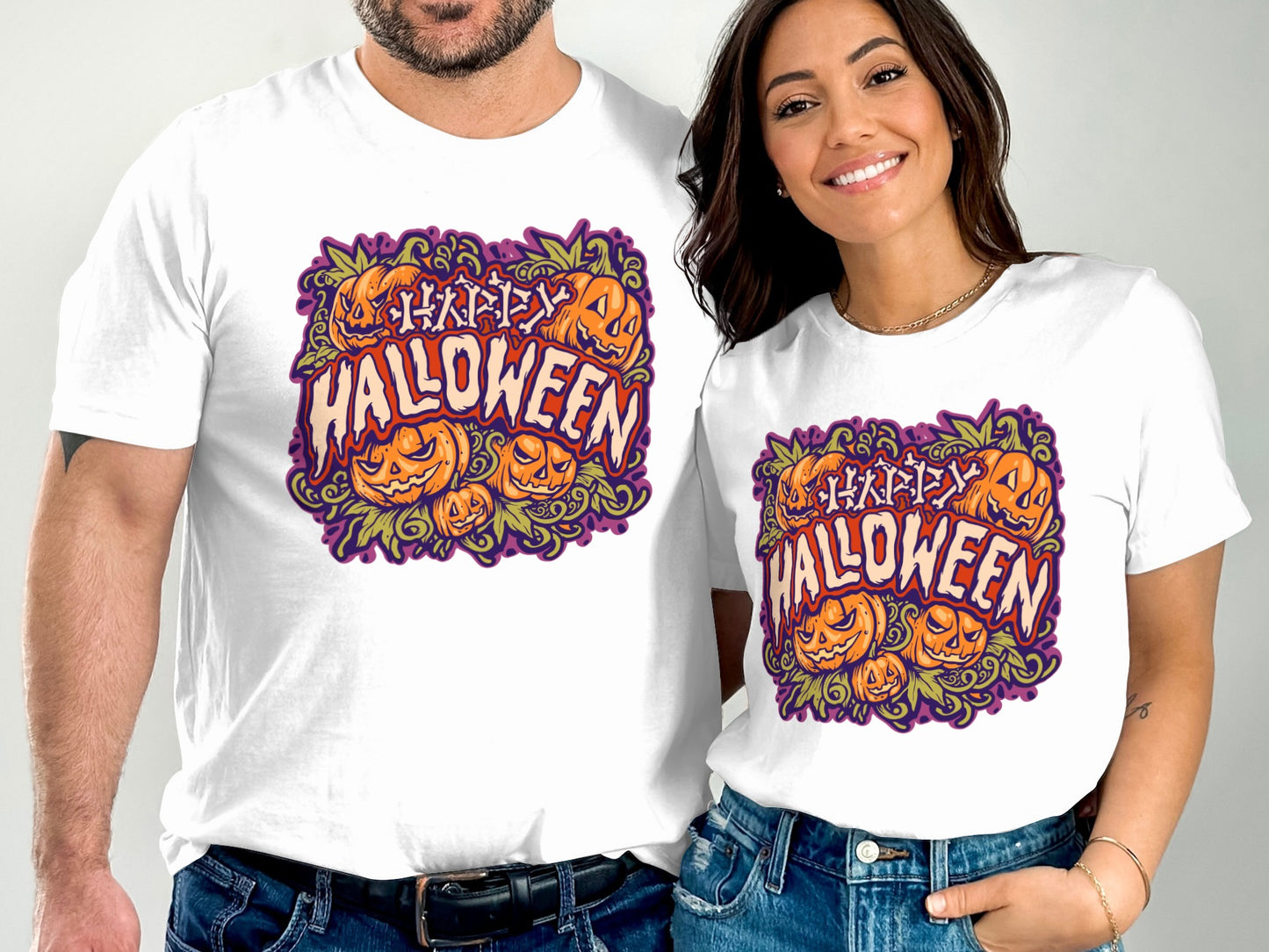Colorful Happy Halloween Graphic T-shirt product type
