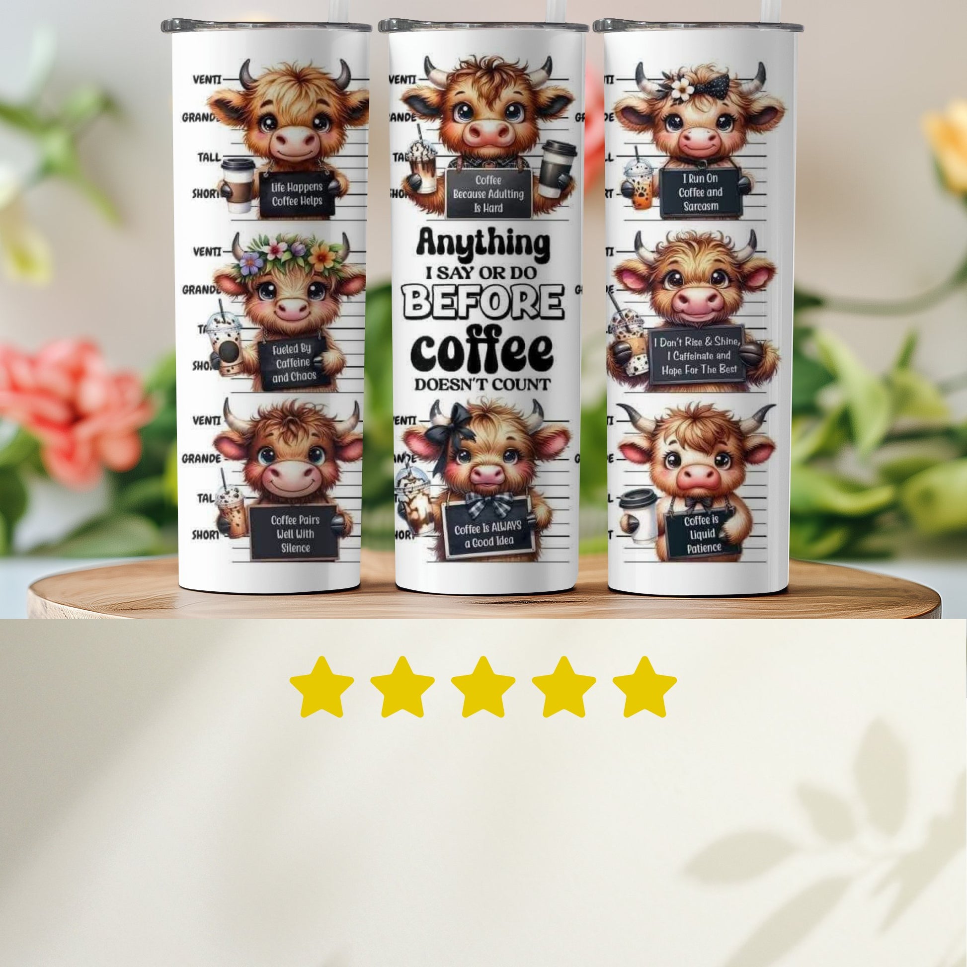Funny Cow Design Coffee Lovers Travel Tumbler product