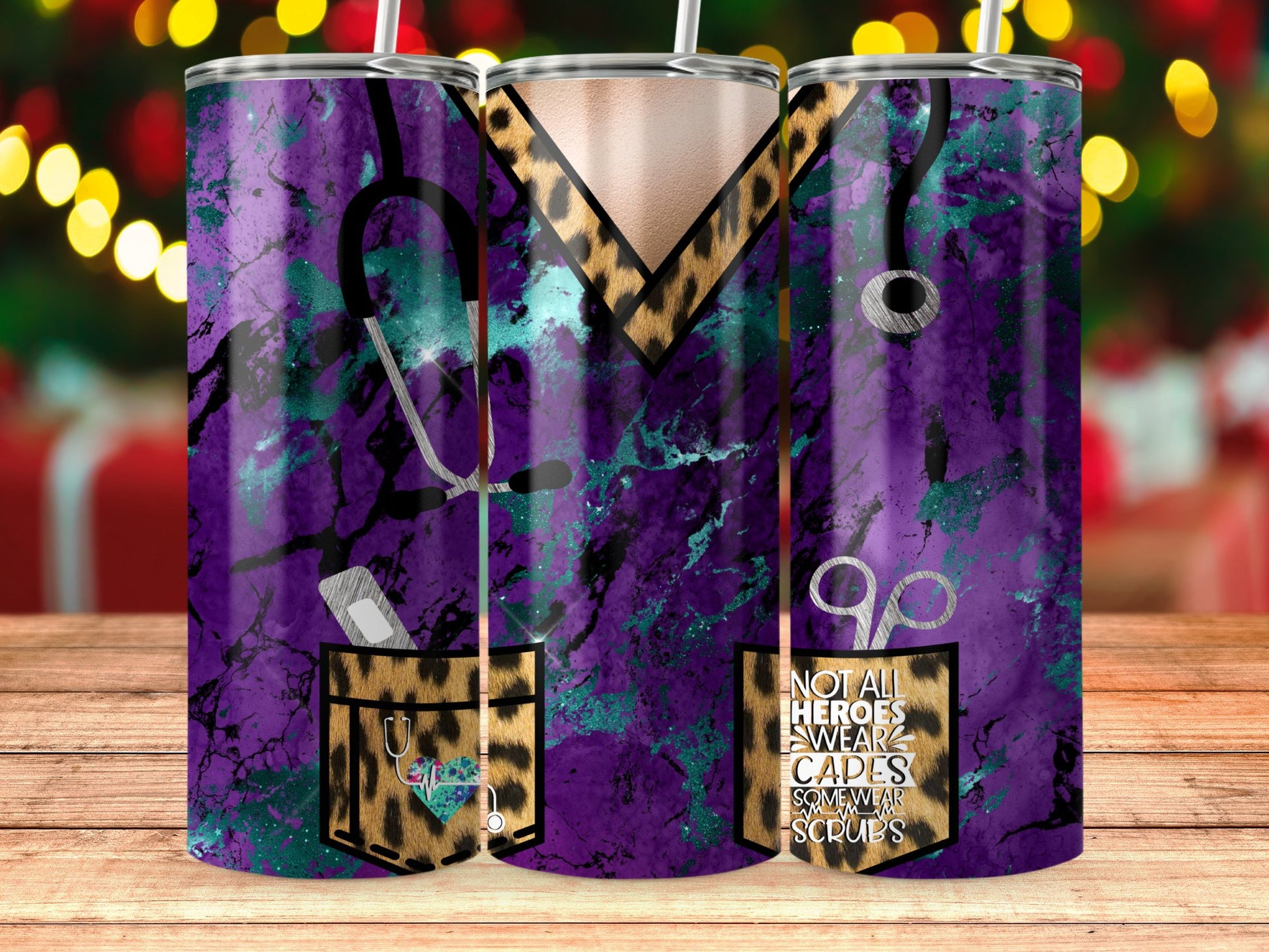 Not All Heroes Wear Capes Leopard Nurse Tumbler product