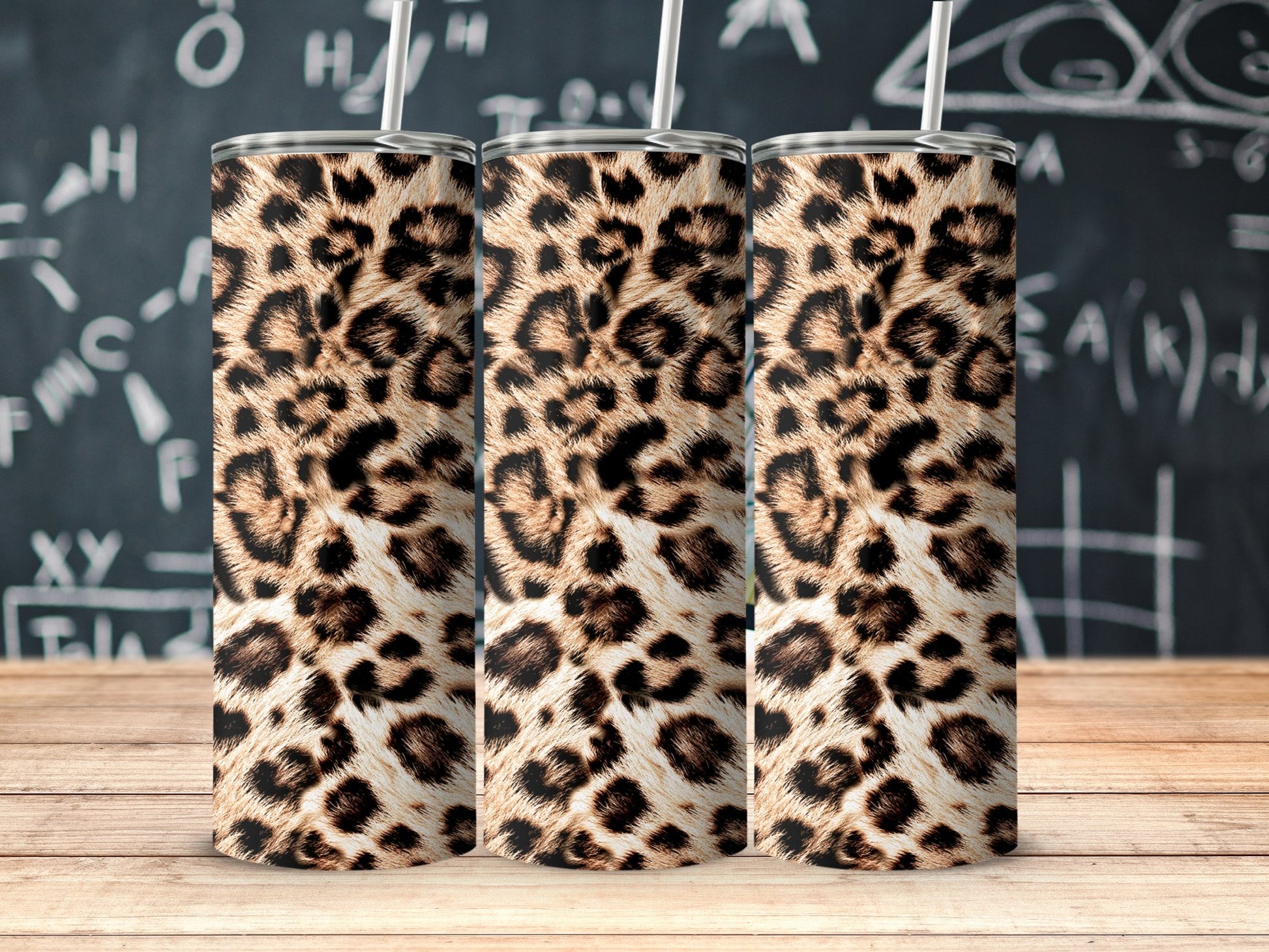 Leopard Print Skinny Tumbler Design Drinkware product type
