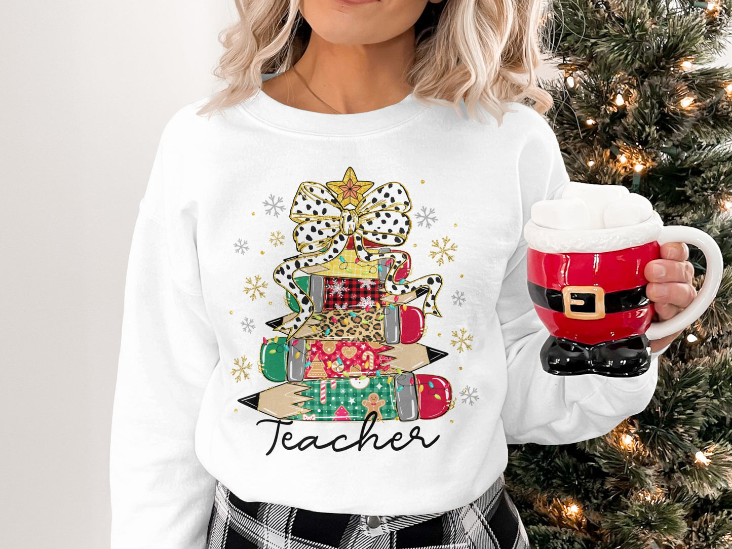 Christmas Tree Design Teacher Sweatshirt