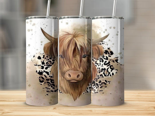 Unique Cow and Leopard Design Tumbler product