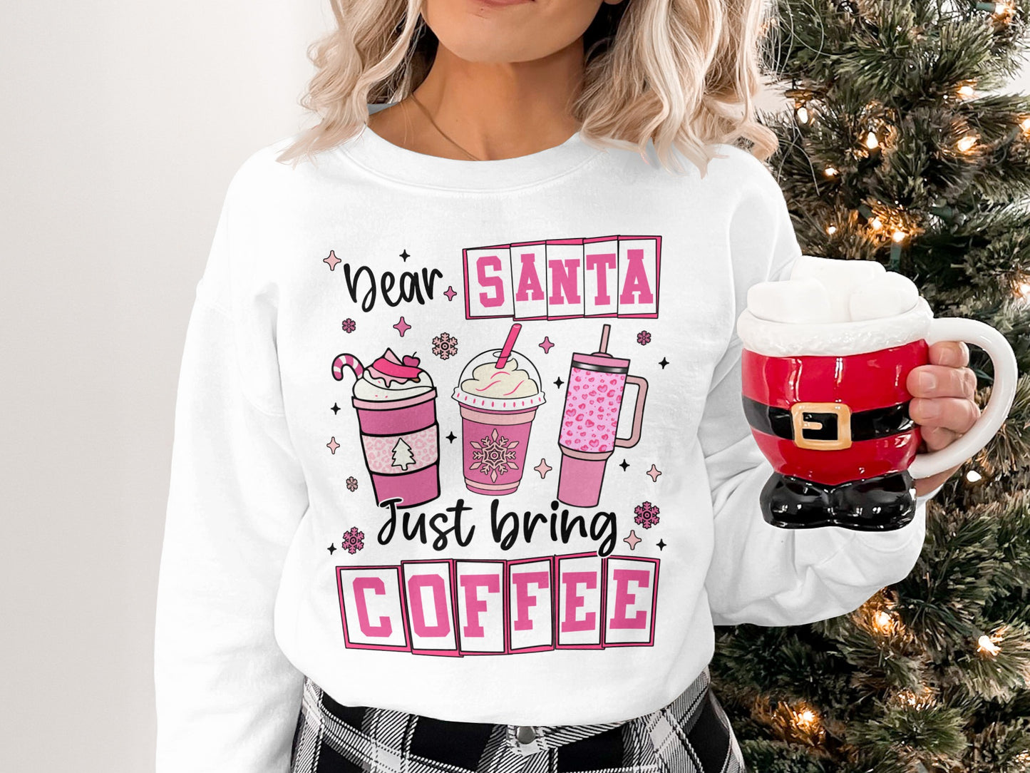 Dear Santa Just Bring Coffee Festive Sweatshirt