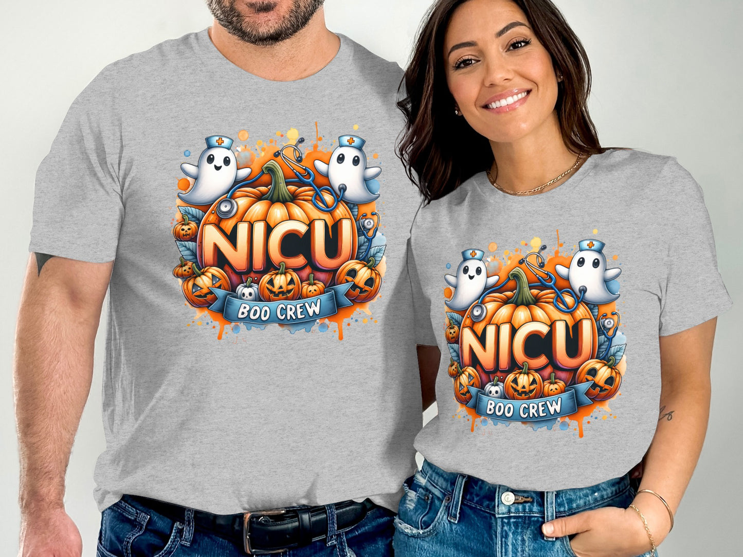 NICU Boo Crew Halloween Ghost Pumpkin Themed Shirt Product