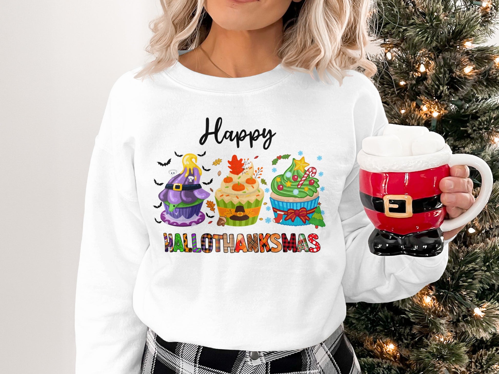 Happy Hallothanksmas Festive Sweater Apparel