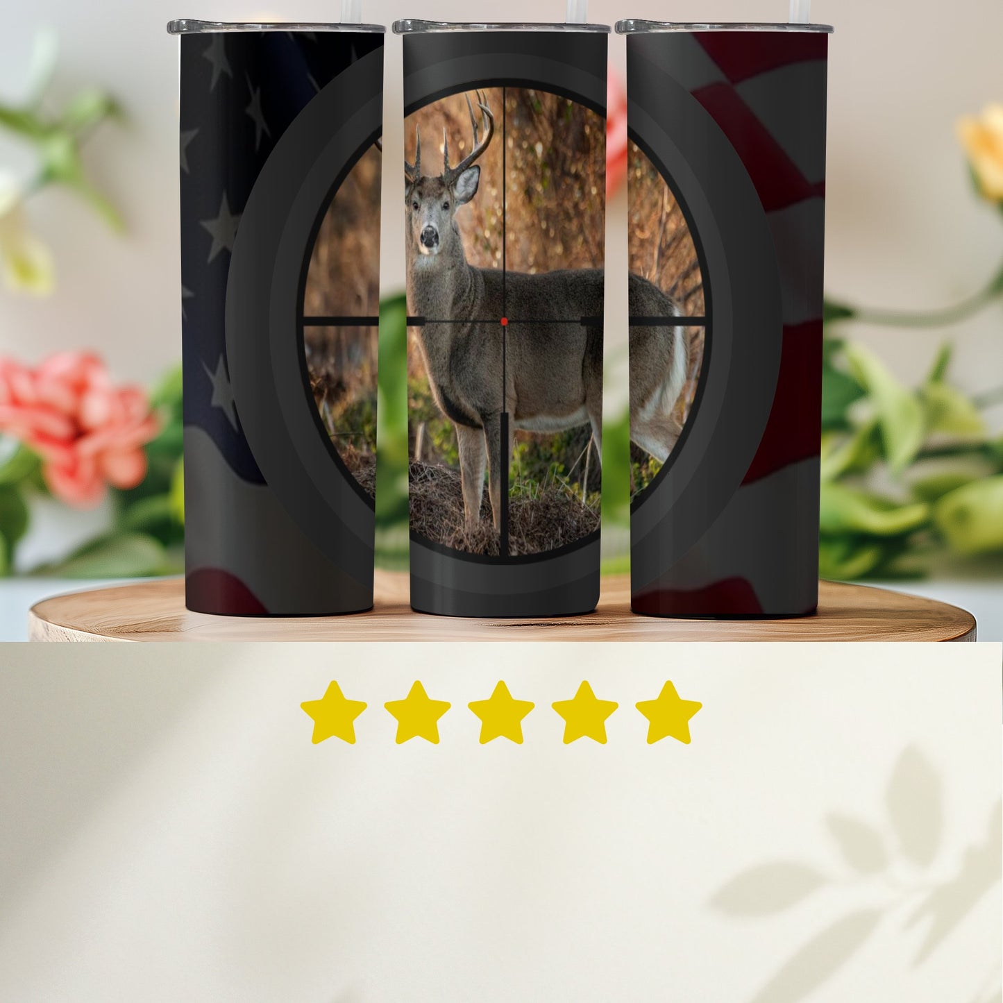 Deer Hunting Tumbler with American Flag Design product