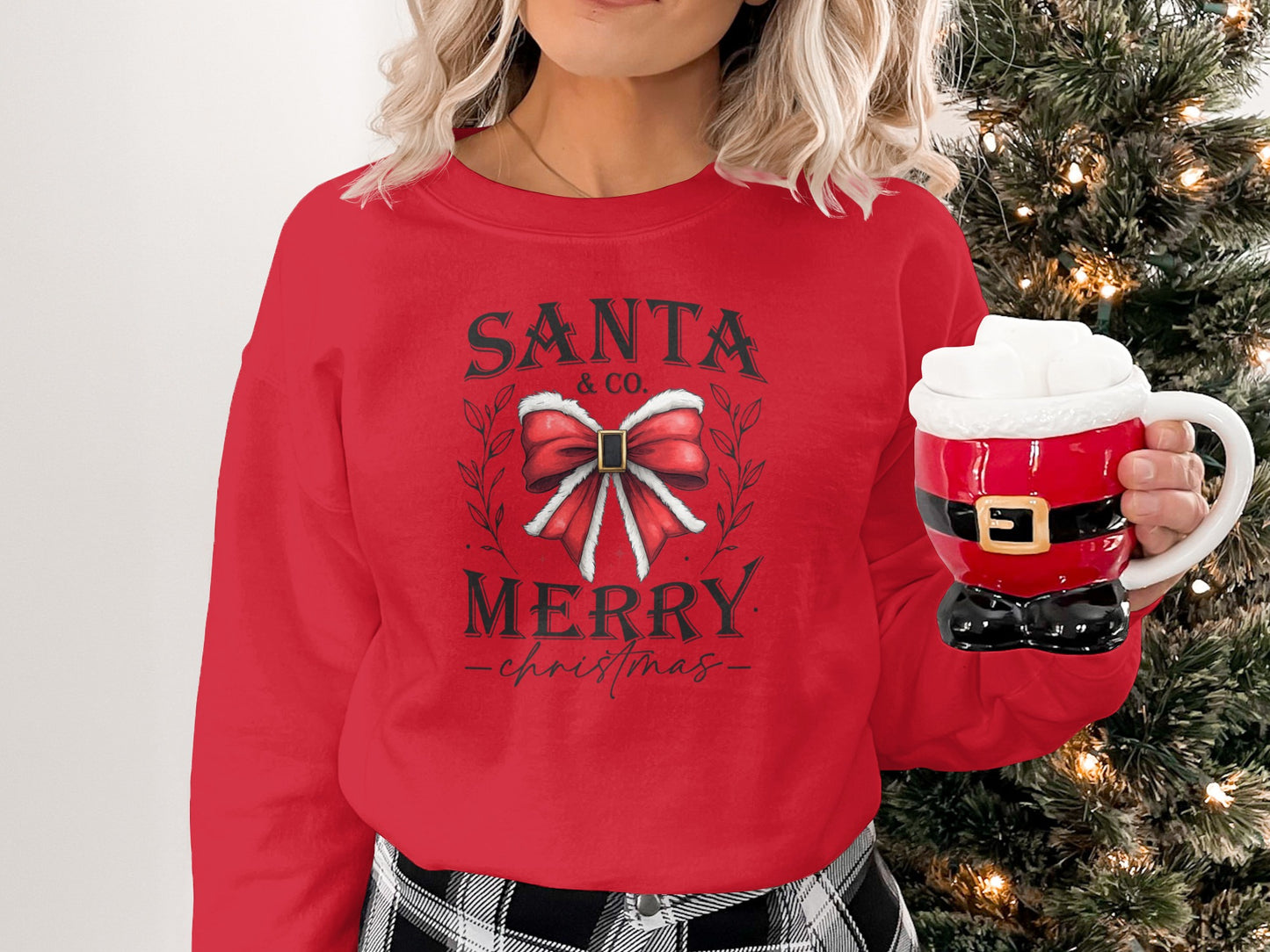 Santa and Co Merry Christmas Red Sweatshirt