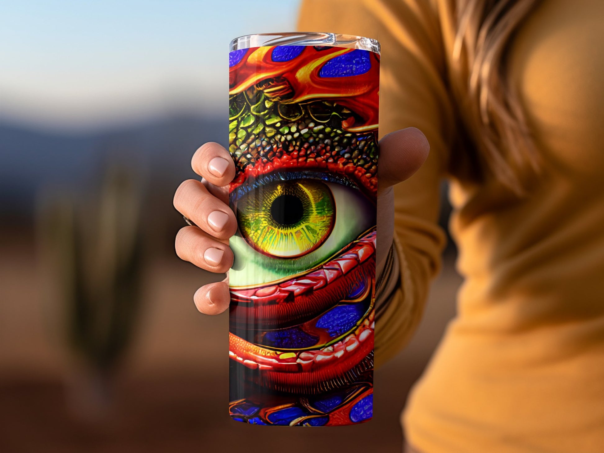 Vibrant Dragon Eye Design Insulated Tumbler product