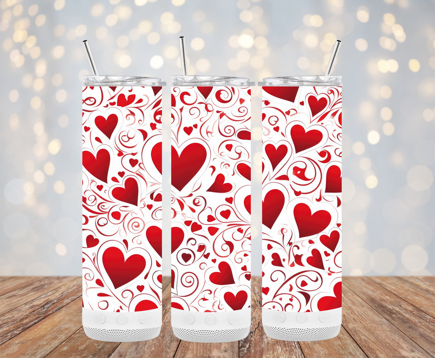 Red White Hearts Country (Valentine Tumbler)