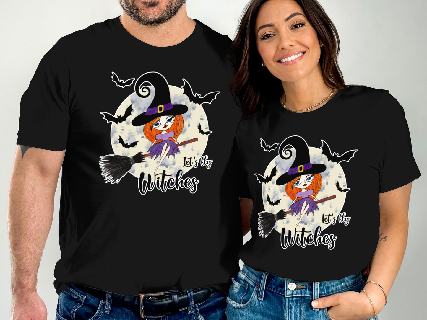 Let's Fly Witches Halloween Black T-shirt product type