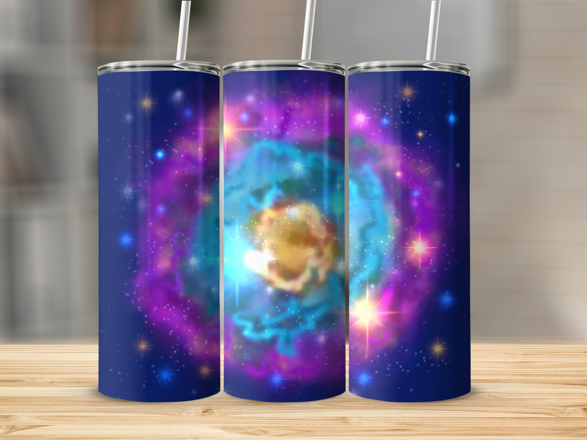 Vibrant Cosmic Galaxy Art Insulated Travel Tumbler product type