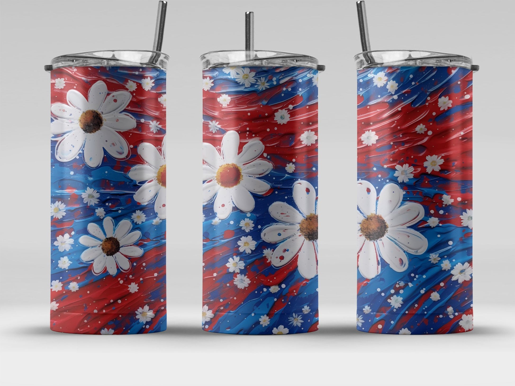 Daisy and American Flag Themed Tumbler Product