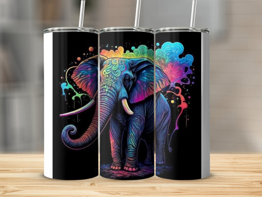 Vibrant Colorful Fantasy Elephant Stainless Steel Tumbler product