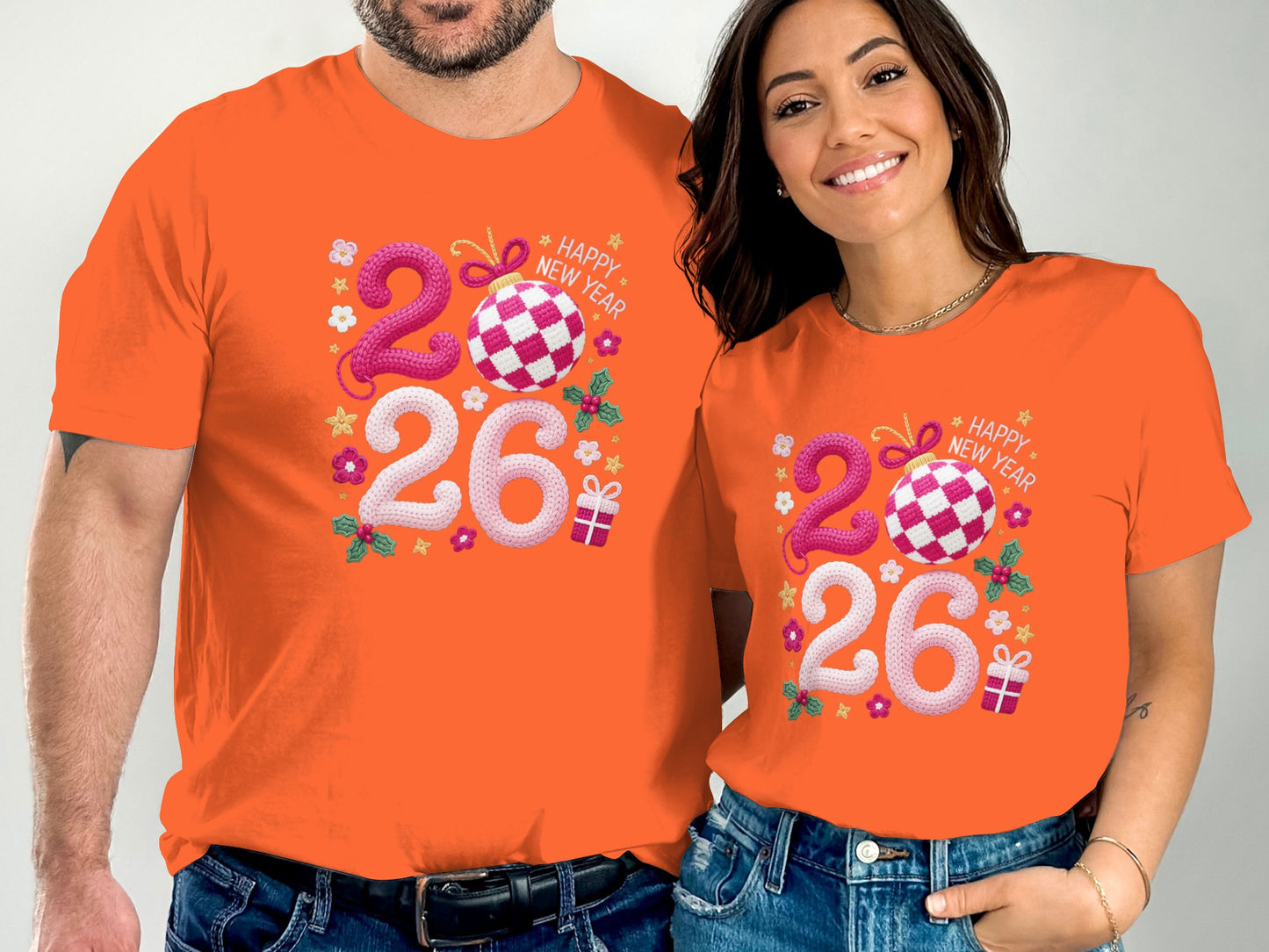 Festive Orange 2026 Happy New Year T-Shirt
