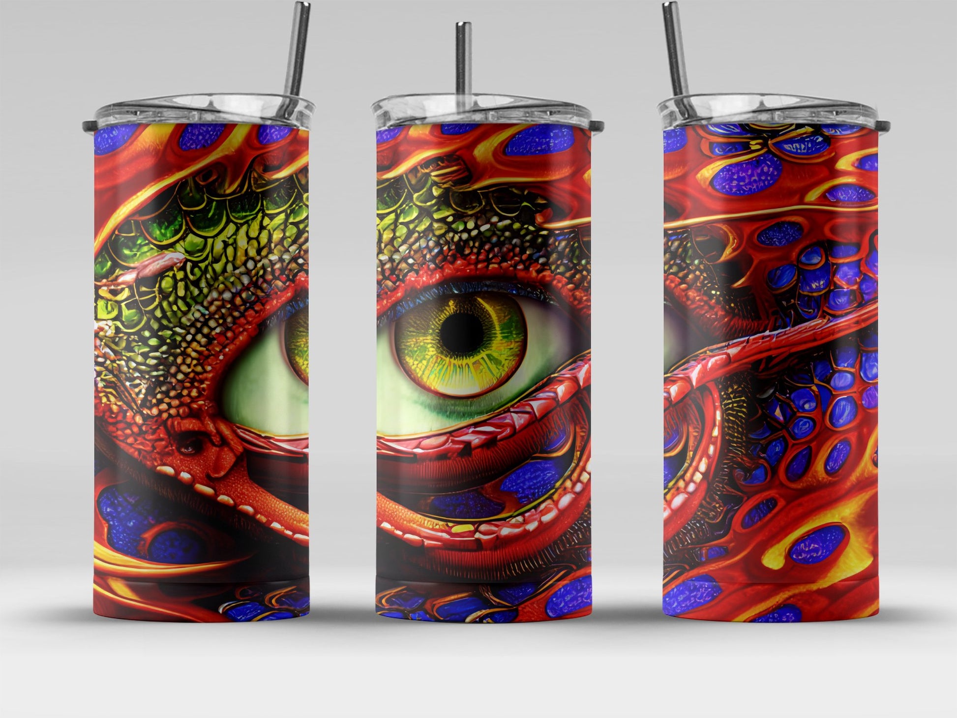 Lizard Eye Red Green Design Tumbler Drinking Product