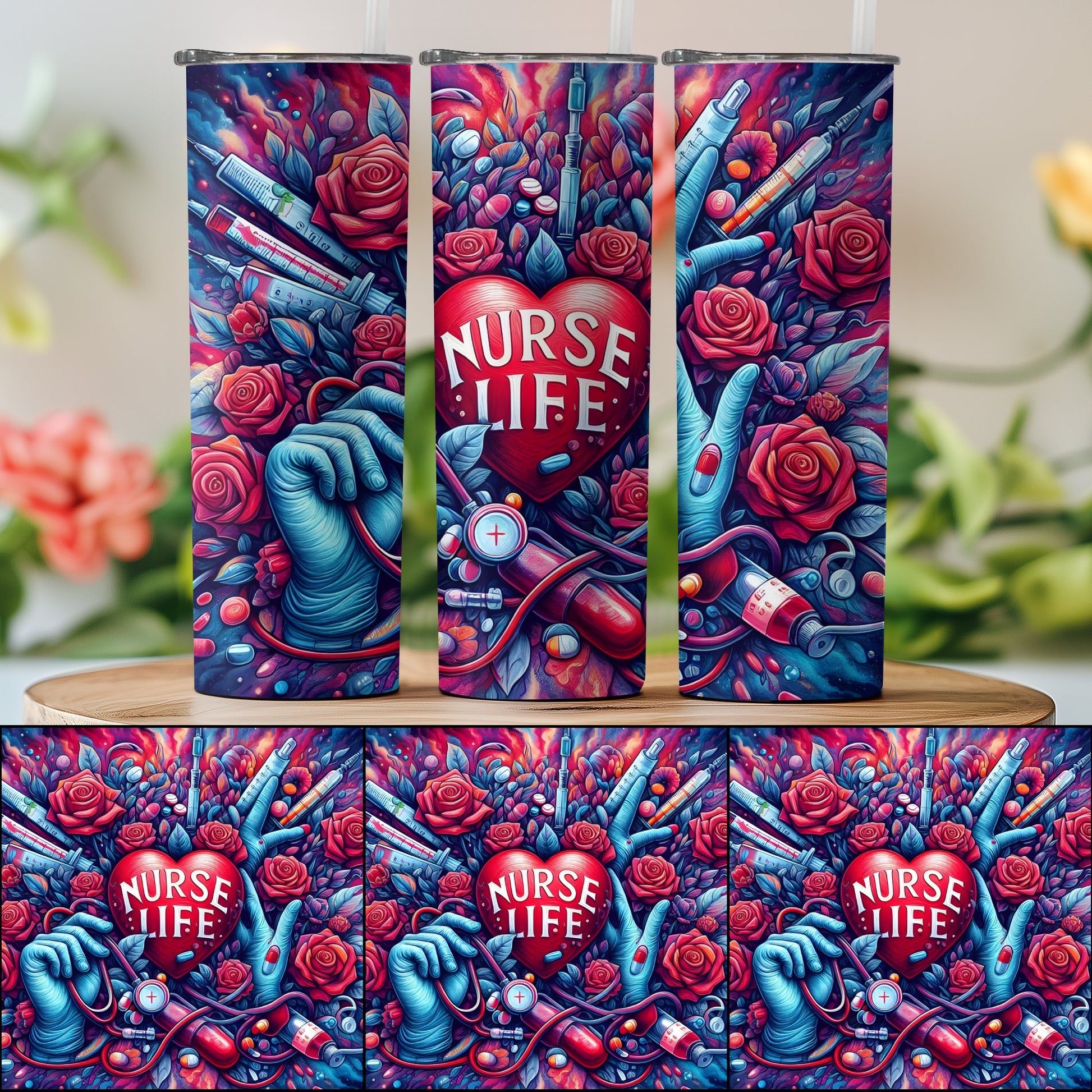 Nurse Life Themed Colorful Artistic Tumbler product