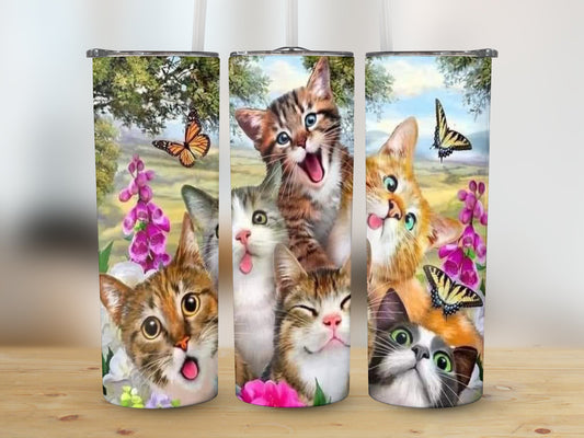 Silly Face Cats Tumbler