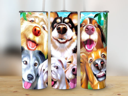 Silly Face Dogs Tumbler