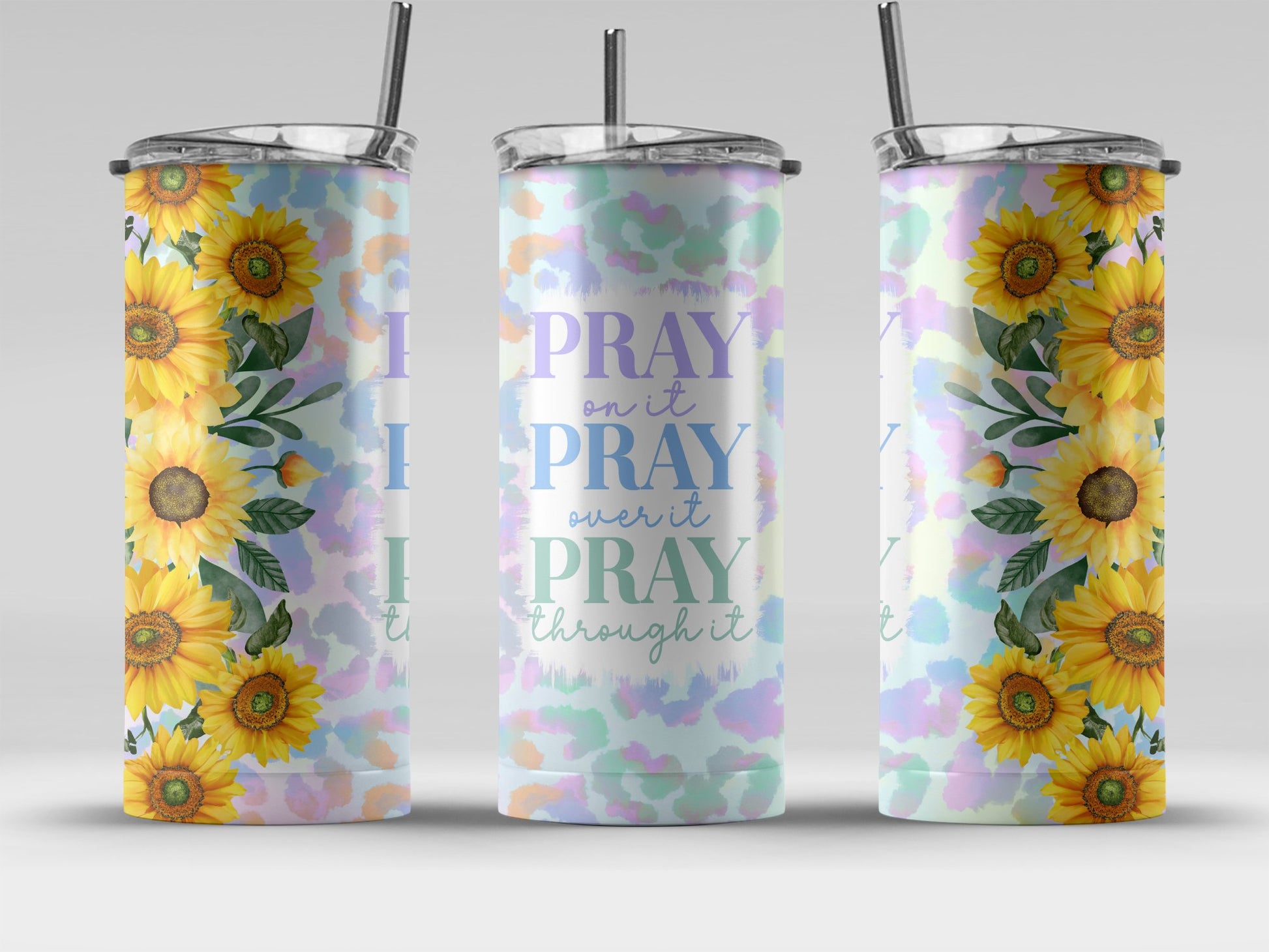 Pray on It Pray Over It Pray Through It Tumbler product