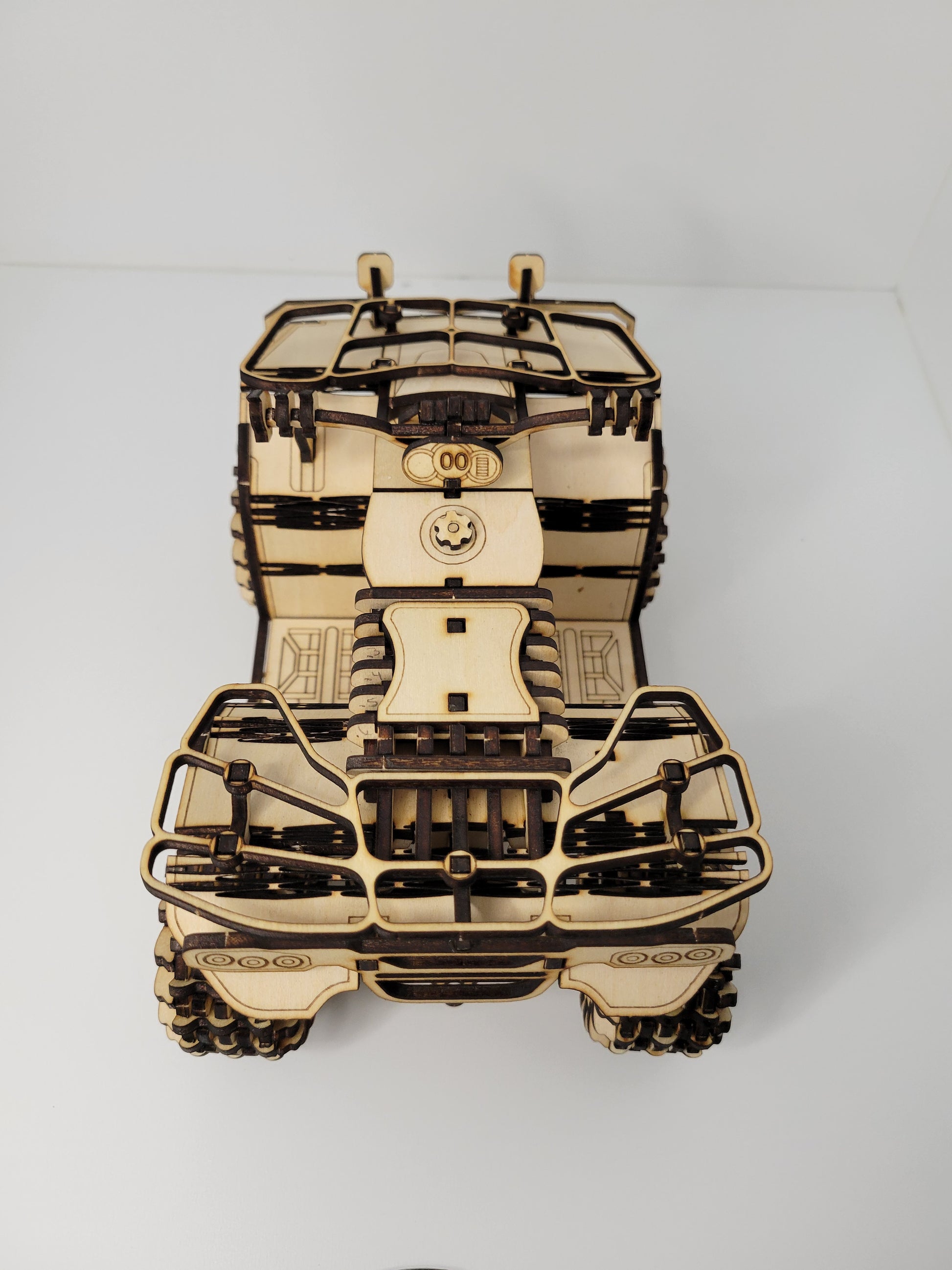 Intricate Wooden Tank Model for Hobbyists and Collectors