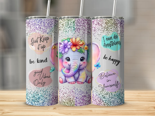 Colorful Elephant Motivational Quotes Tumbler product type