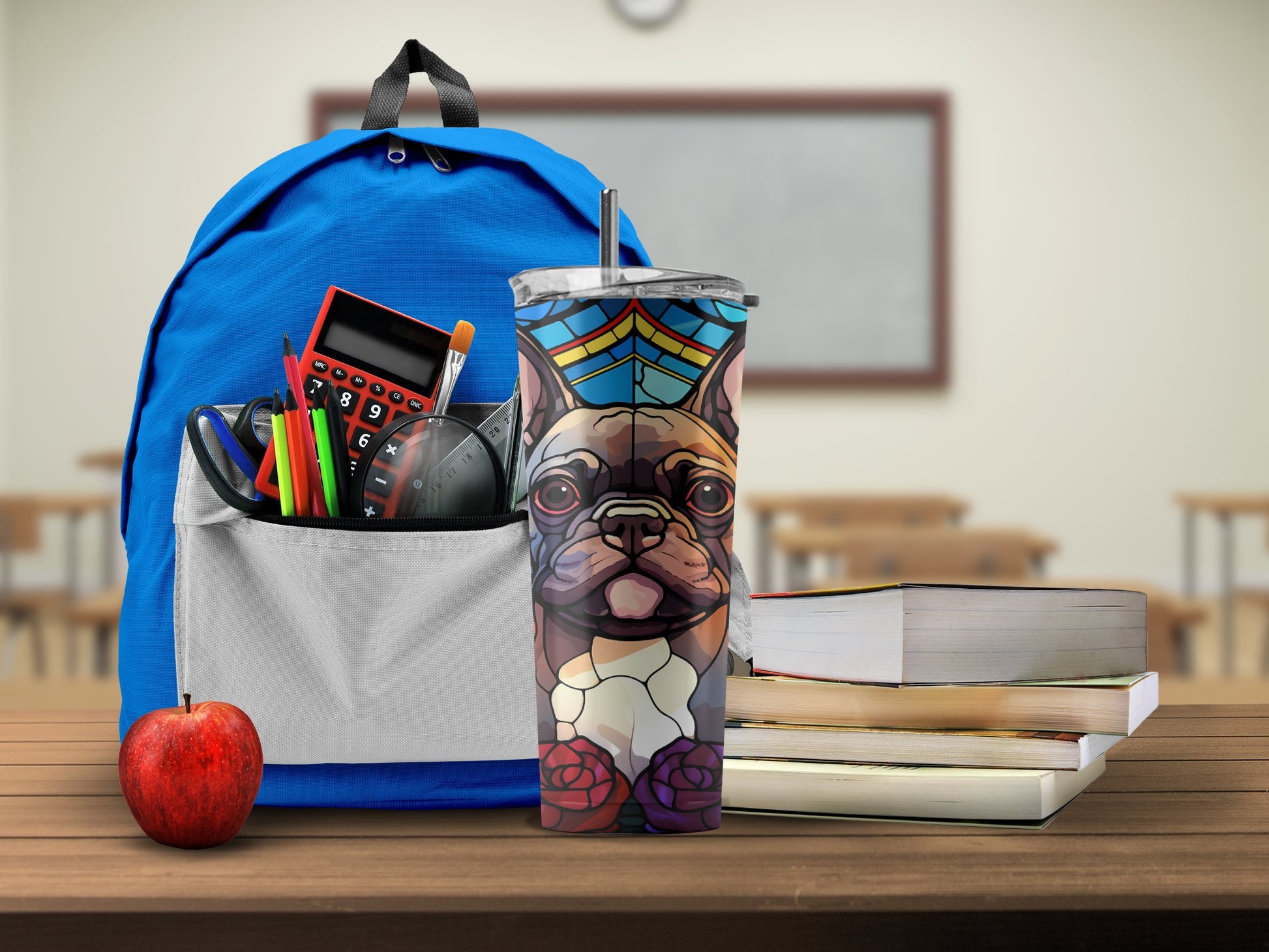 Colorful Bulldog Design Insulated Tumbler product