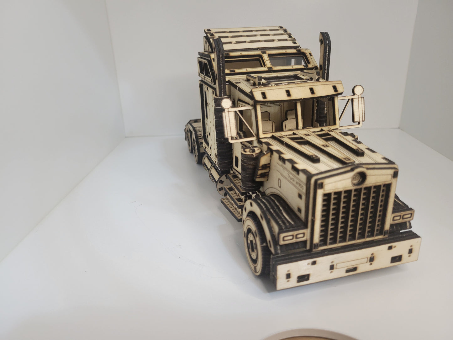 Intricately Designed Wooden Model Truck for Display