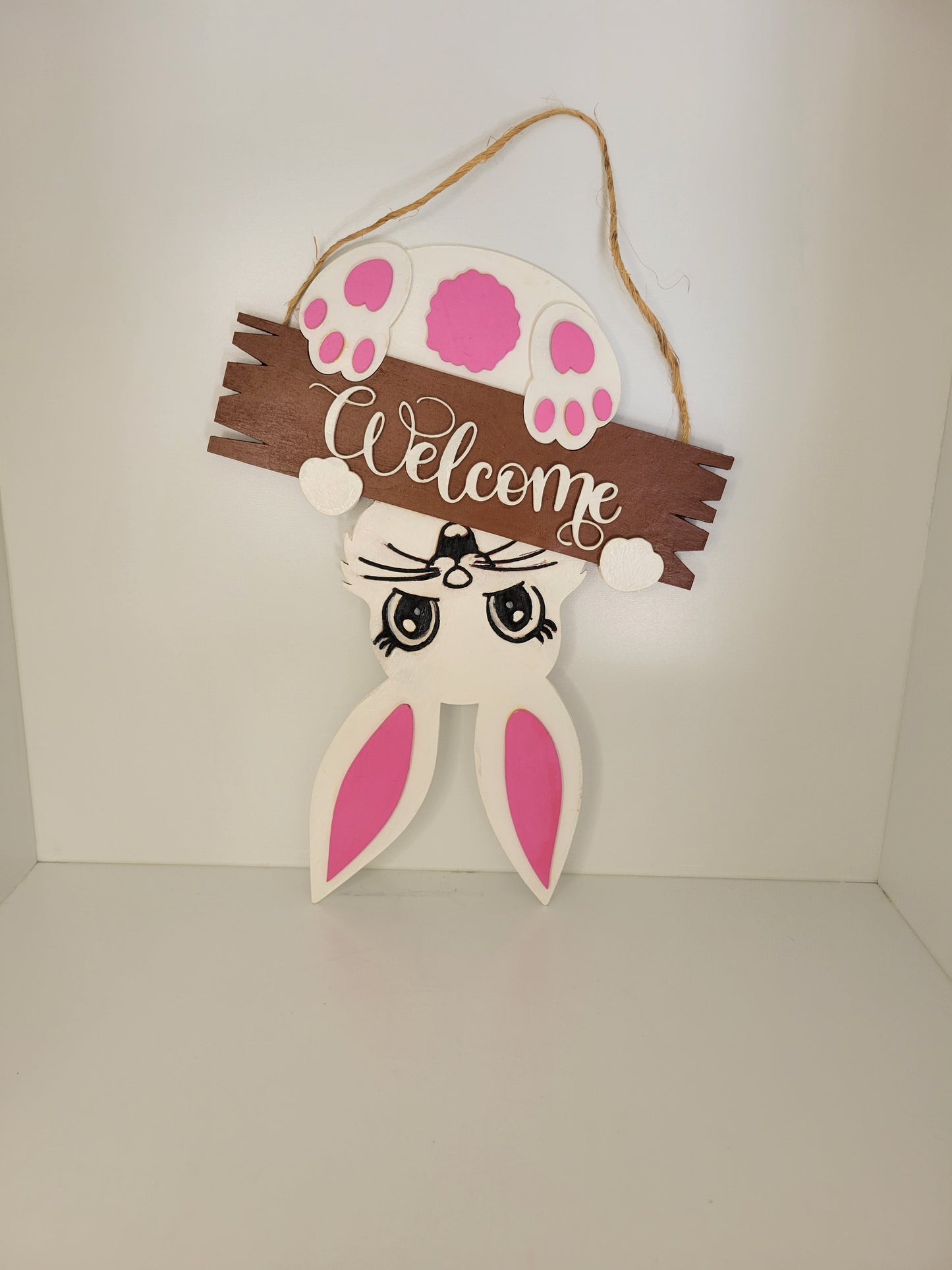 Cute Bunny Welcome Sign for Home Decor Product