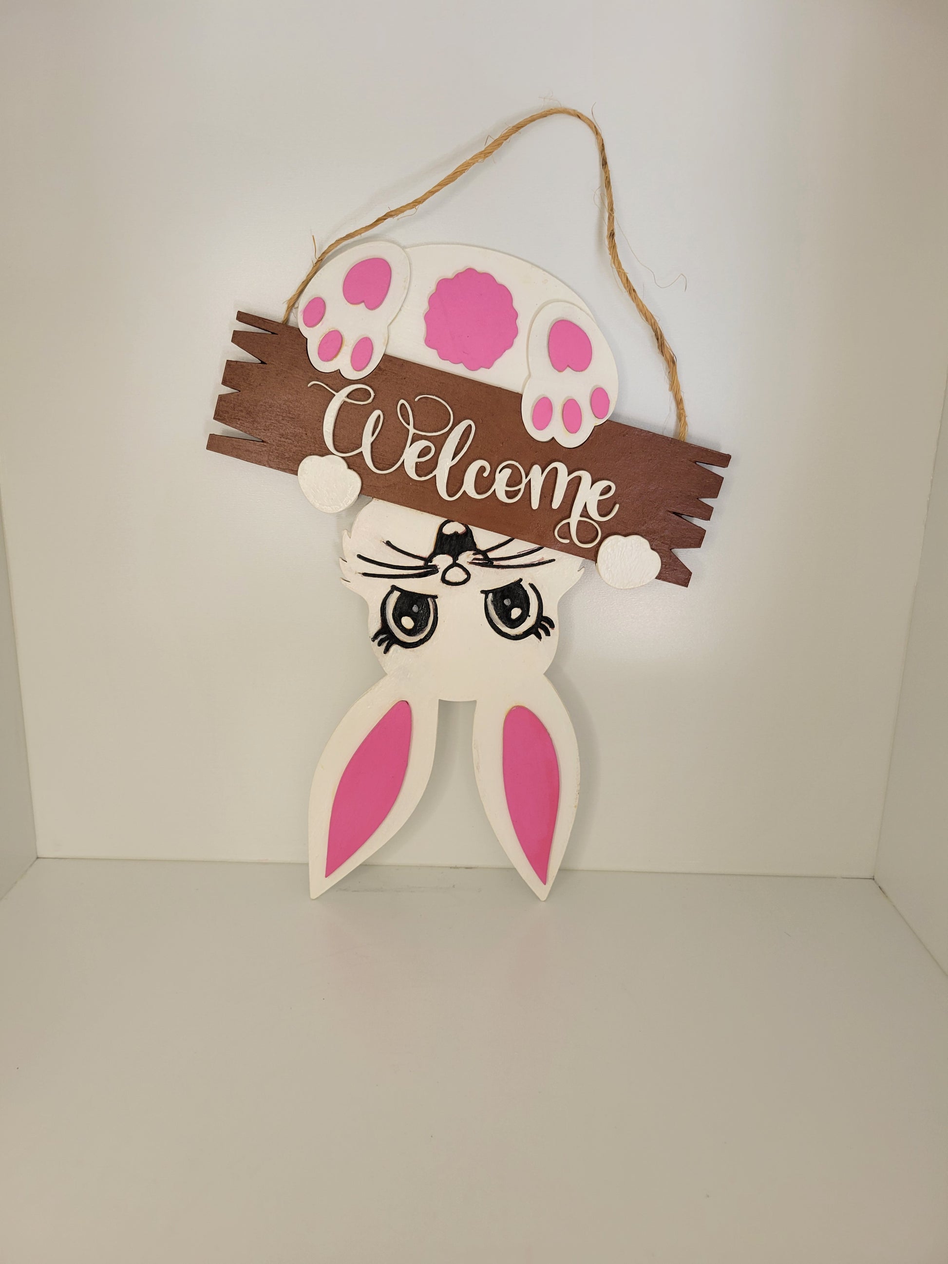 Cute Bunny Welcome Sign for Home Decor Product