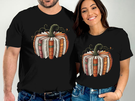 Pumpkin Stack of Books Graphic T-shirt product type