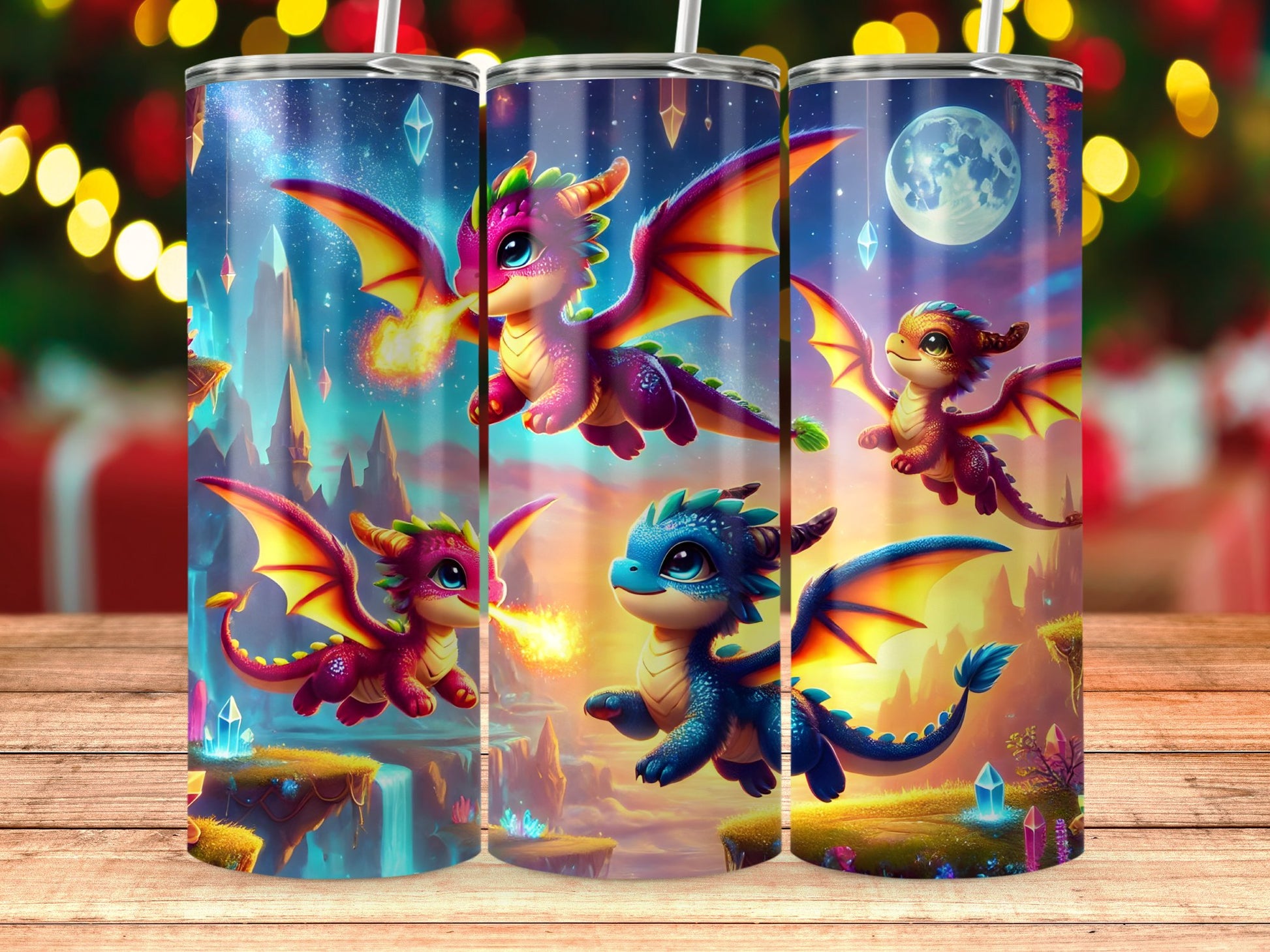 Adorable Flying Dragons Fantasy Themed Tumbler product
