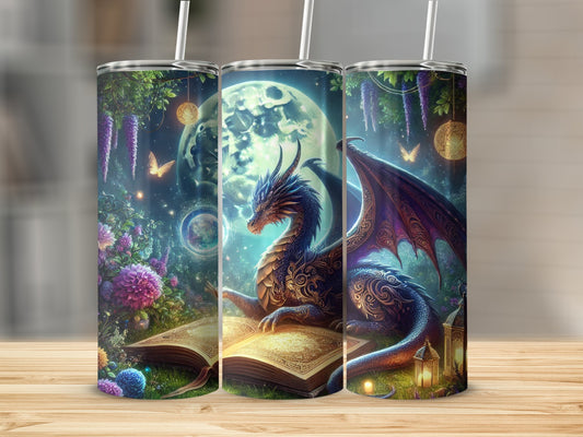 Mystical Dragon with Book and Lantern Tumbler product