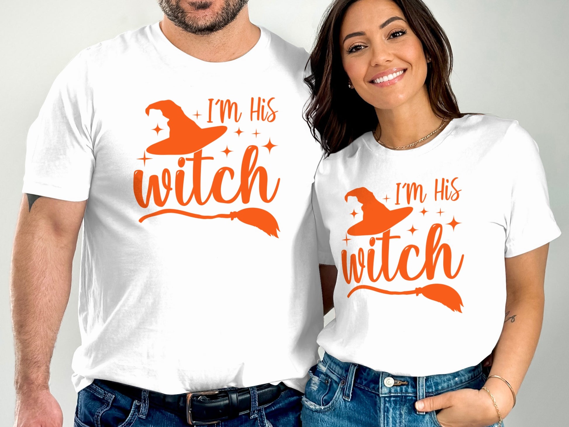 I'm His Witch Halloween Matching Couple Shirt product type