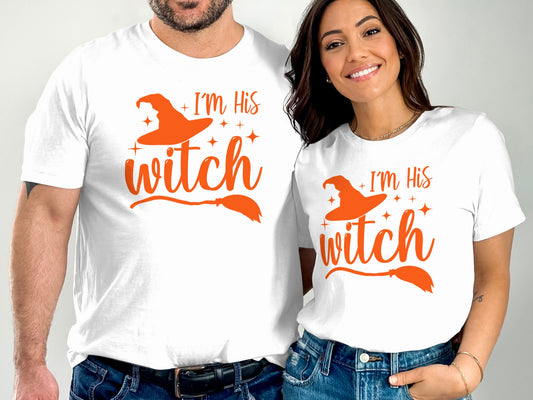 I'm His Witch Halloween Matching Couple Shirt product type
