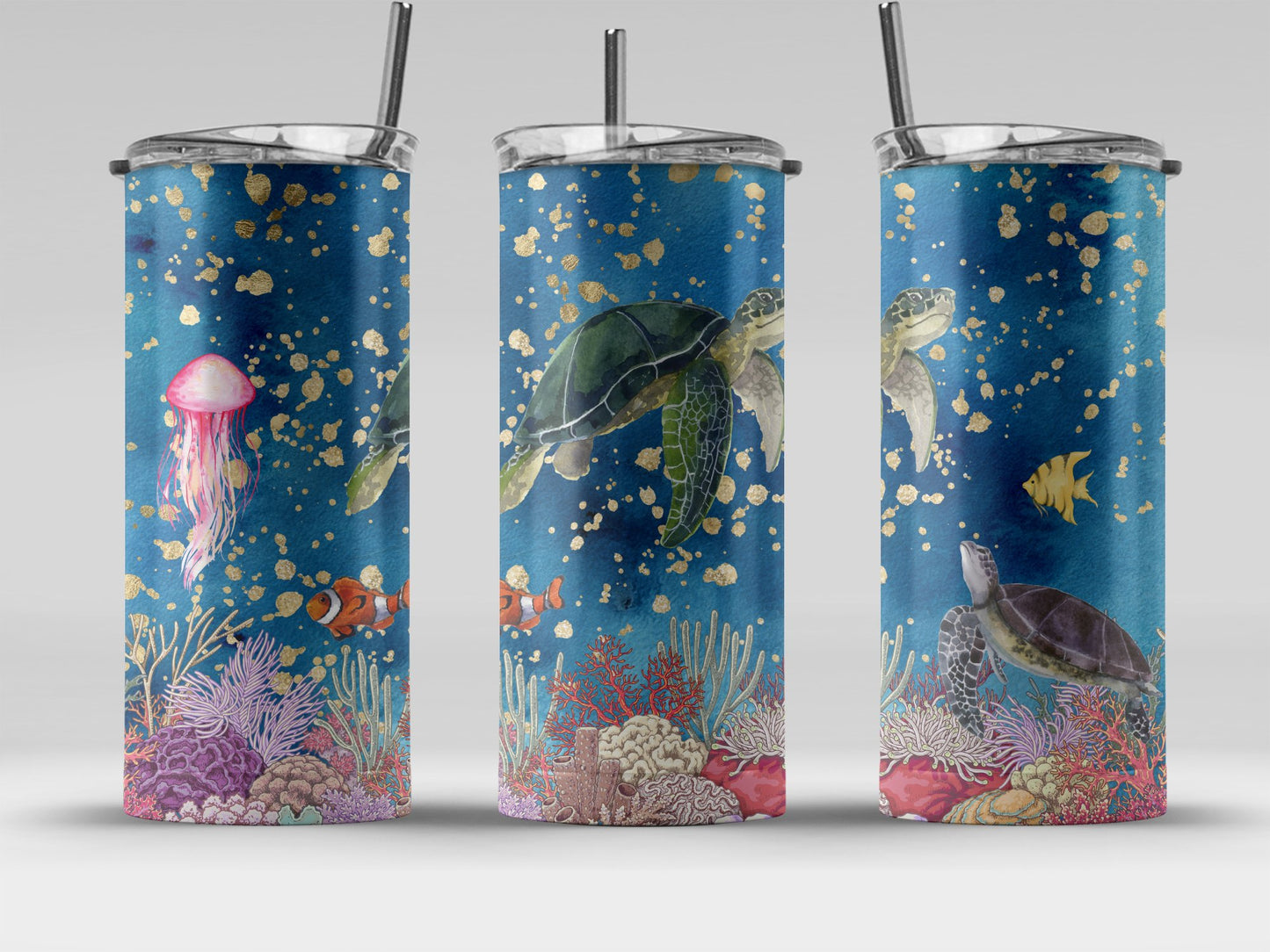 Colorful Underwater Marine Life Stainless Tumbler product type