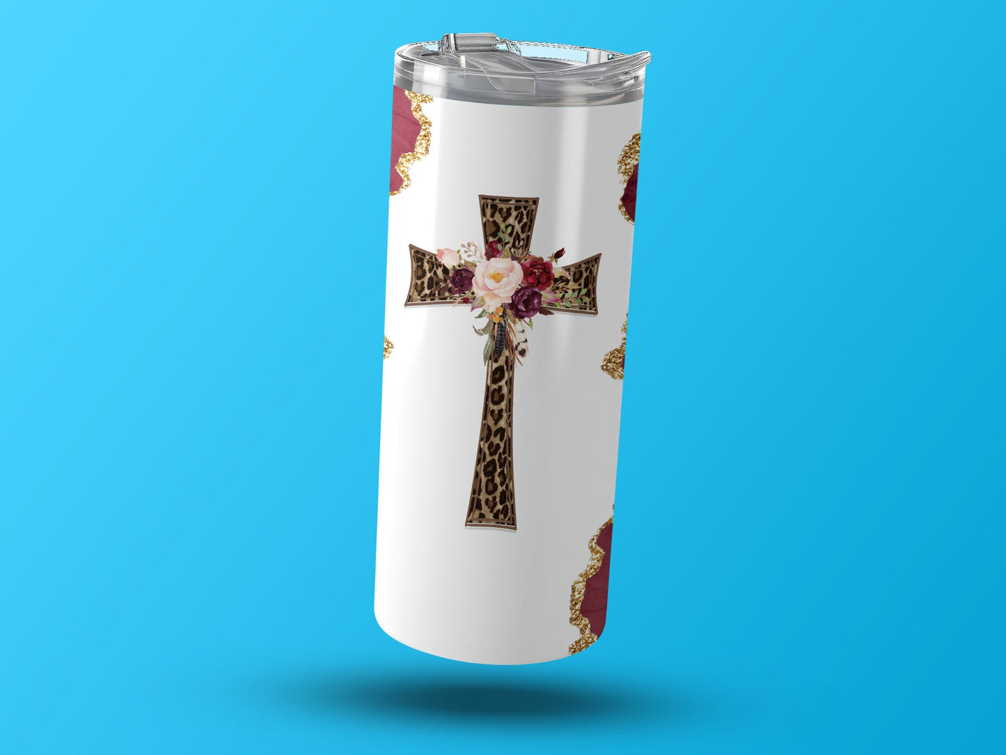 Leopard Cross Floral Design Insulated Tumbler product type