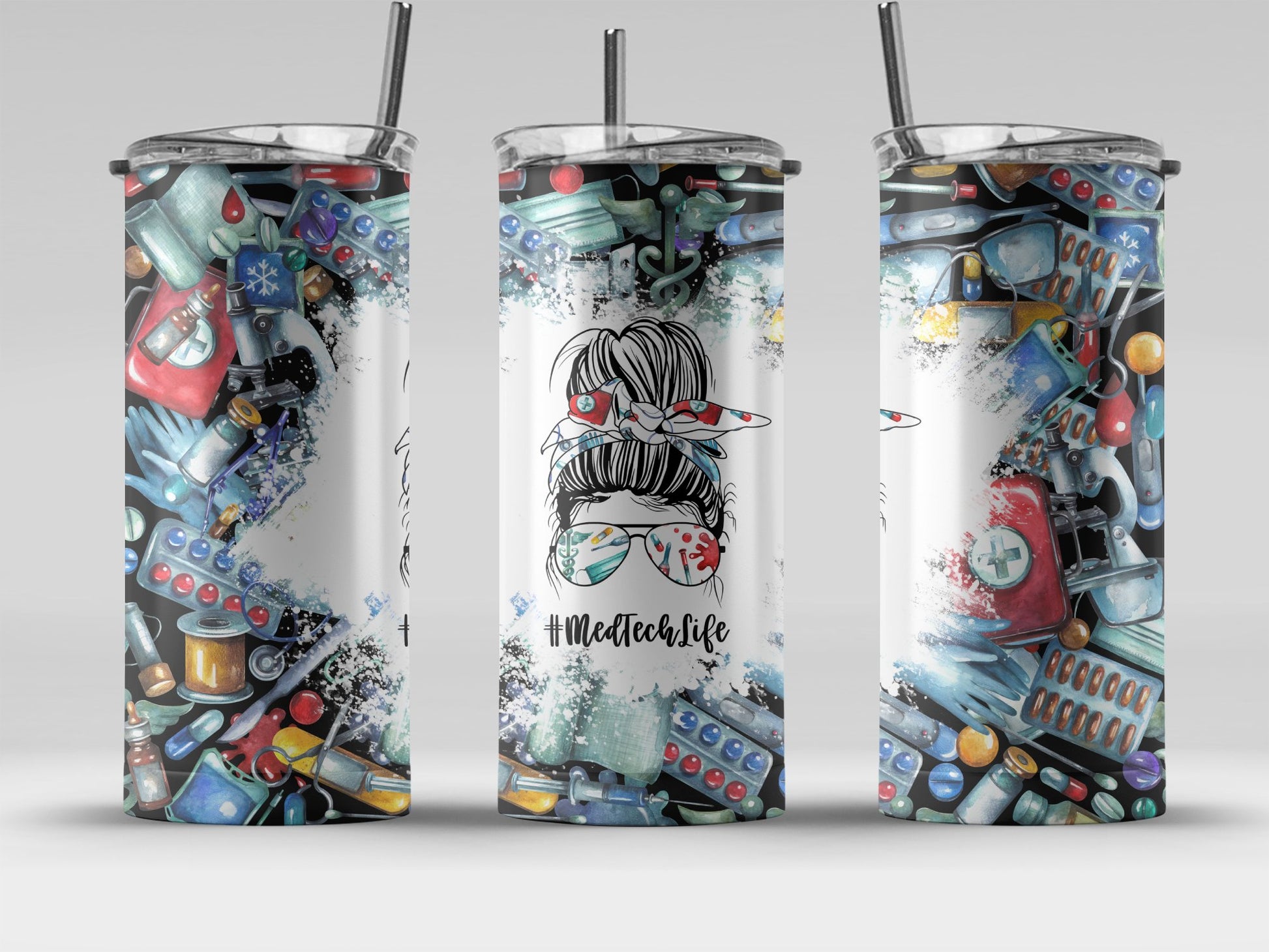 Medical Theme Tumbler with Straw Stainless Steel product type