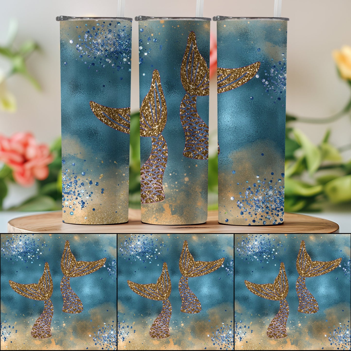Glittery Mermaid Tumbler Sparkling Design Drinkware product
