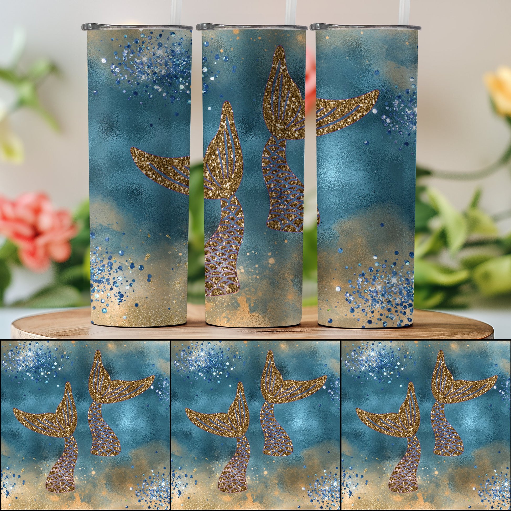 Glittery Mermaid Tumbler Sparkling Design Drinkware product